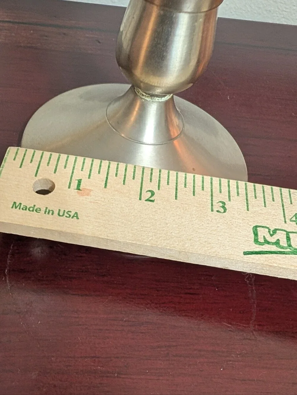Vintage Brushed Nickel Hurricane Candle Stick Holder 16 3/4